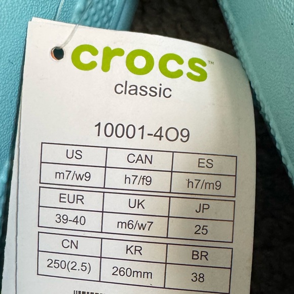 CROCS Classic Icy Blue Clog! w9/m7 - Picture 3 of 3